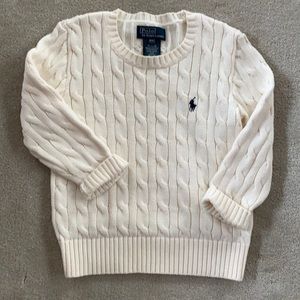 Polo 4T cream knit sweater 100% cotton Unisex